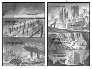 GreenMan pages 1 & 2thumbnail sketches